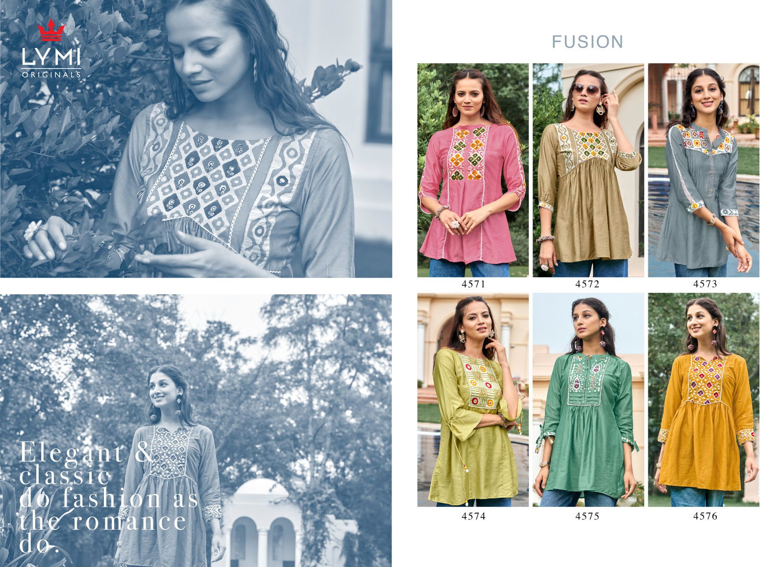 Lymi Fusion Trending Designer Western Ladies Top Catalog
